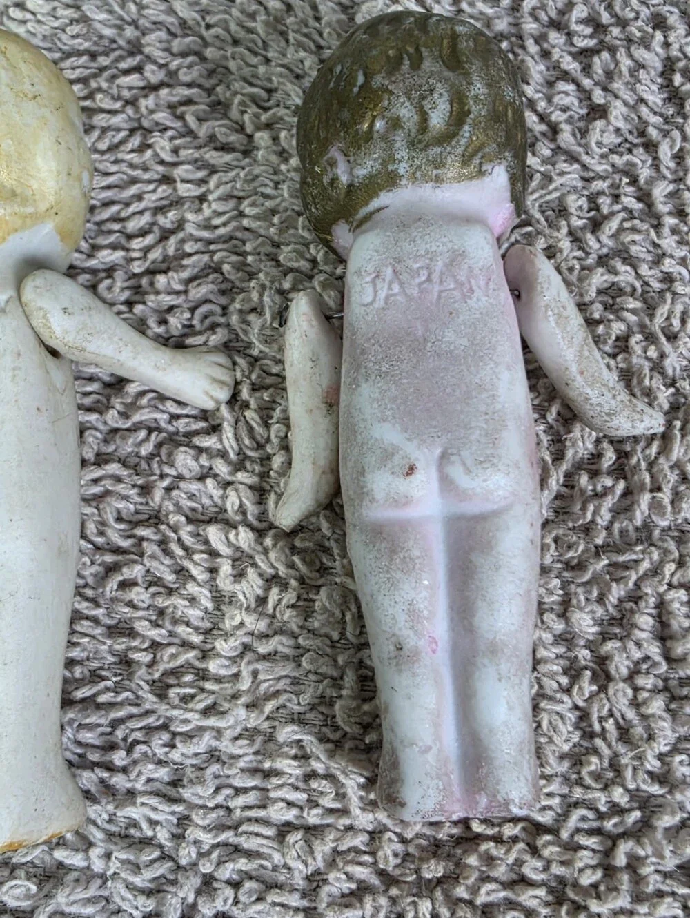Porcelain Frozen Charlotte Dolls - White and Pink - Picture 9 of 10